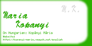 maria kopanyi business card